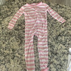Toddler Footless Jammies Pink Striped Pastel Pink Toddler Girl Clothing